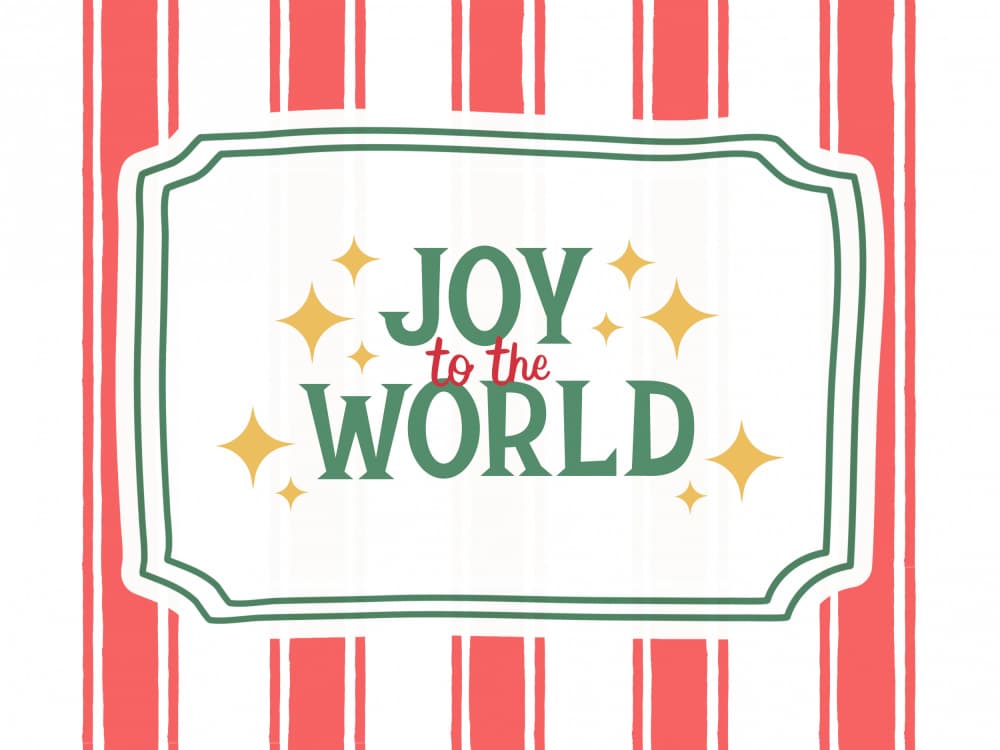 Festive Joy To The World by Jolly and Dash — canvas wall art