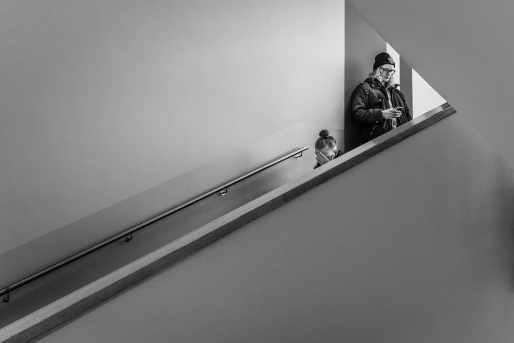 Geometric Staircase Moment by Carlos_Grury_Santos — canvas wall art