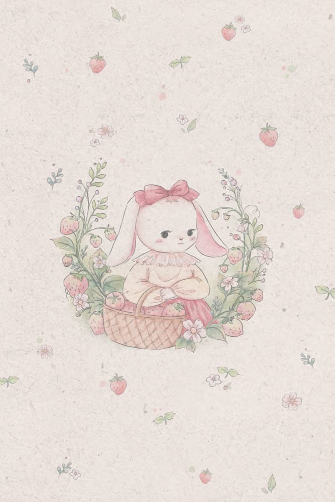 Sweet Strawberry Bunny by Xuan Thai — canvas wall art