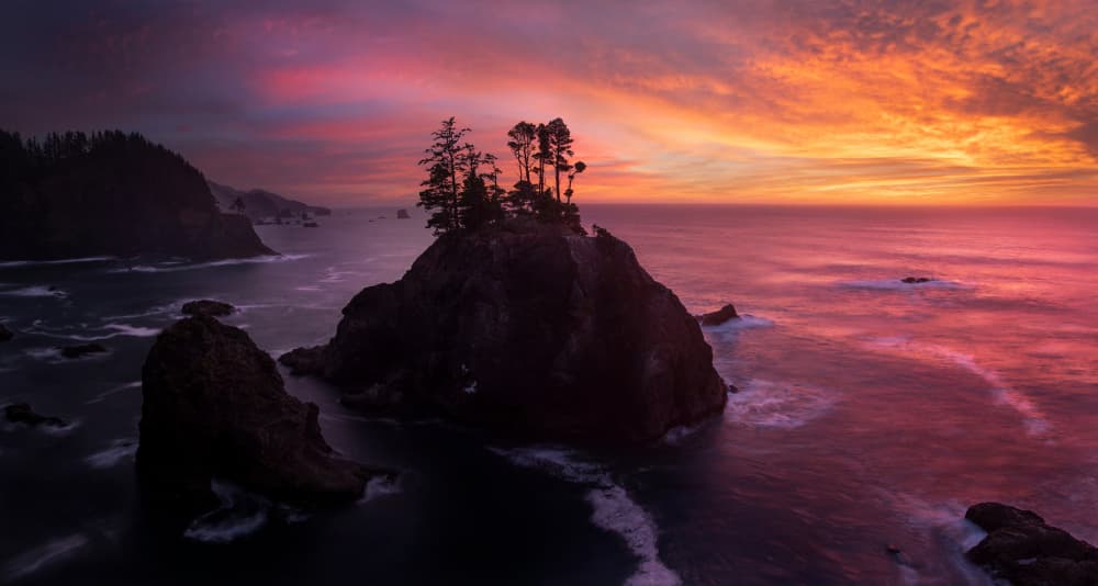Dramatic Sea Stack Sunset by Yan Zhang — canvas wall art