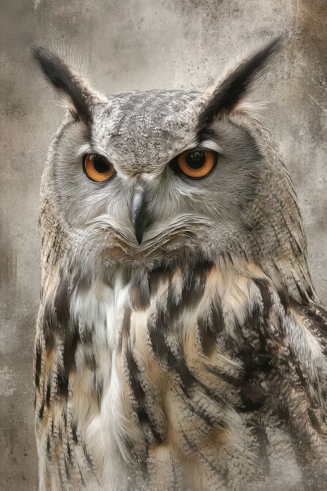 Majestic Owl Portrait by Rafal Kulik — canvas wall art