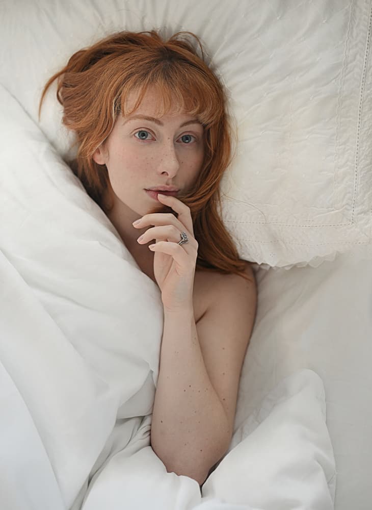 Thoughtful Redhead Portrait by kenp — canvas wall art