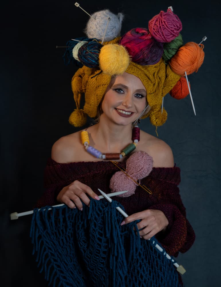 Creative Yarn Knitter by Svetlana Kirzh — canvas wall art