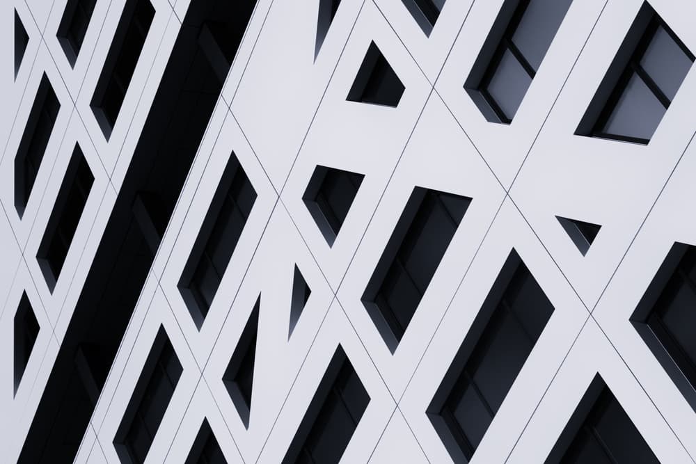 Modern Geometric Facade by Jeroen van de Wiel — canvas wall art