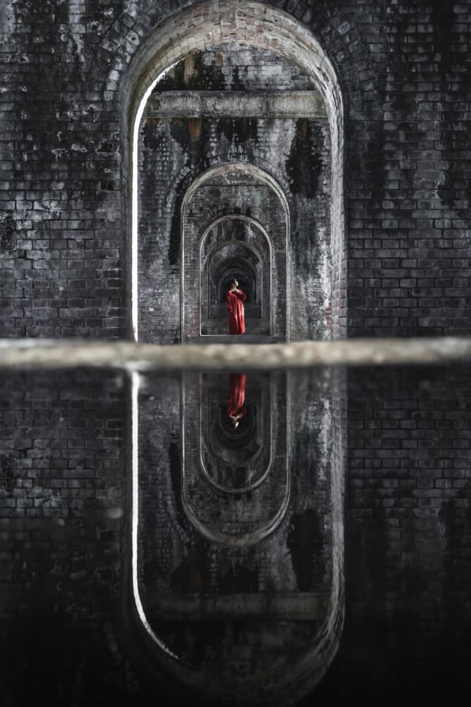 Monk In Arches Reflection by まちゅばら/Hiroki Matsubara — canvas wall art