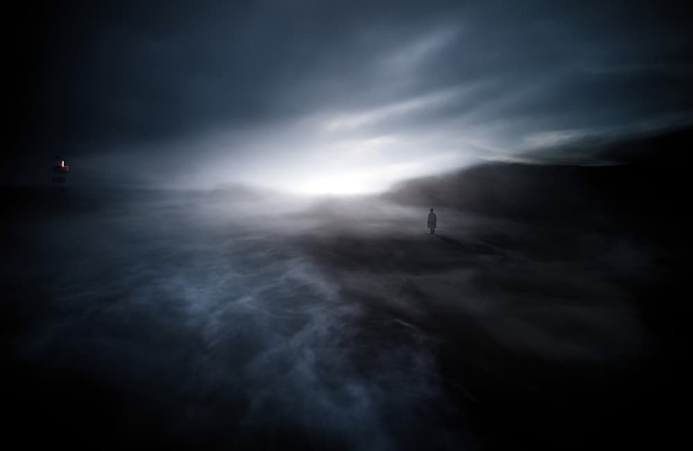 Solitary Figure in Mist by Santiago Pascual Buye — canvas wall art