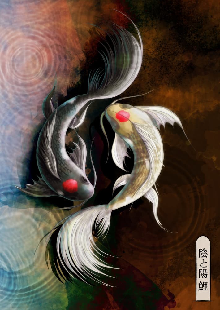 Yin Yang Koi Harmony by Fadil Roze — canvas wall art