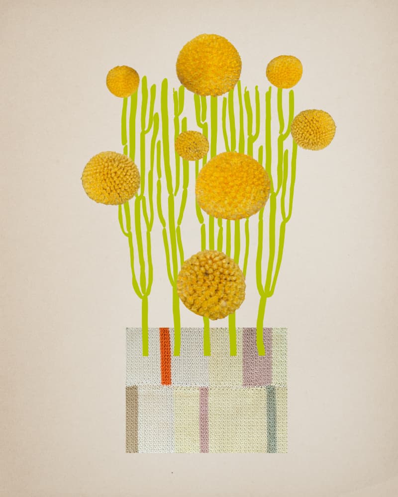 Modern Yellow Flowers by Diana Jahns — canvas wall art