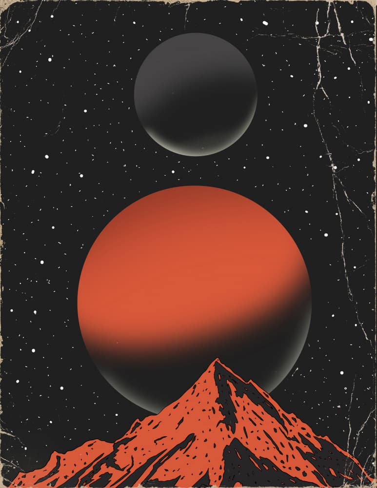 Red Planet Mountain by Nicholas — canvas wall art