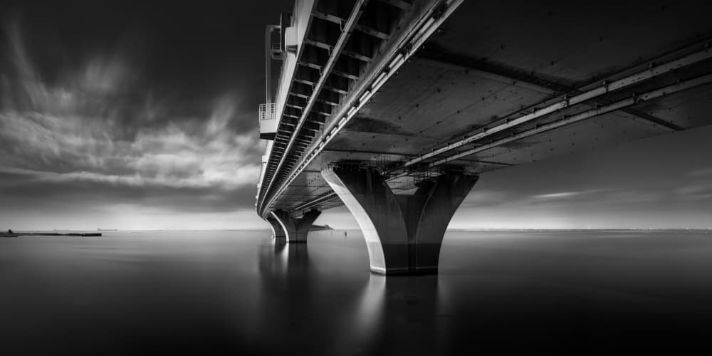 Dramatic Concrete Bridge by Yoshihiko Wada — canvas wall art