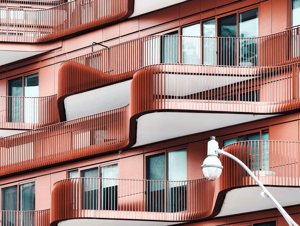 Wavy Building Balconies by Jasmine Zhang — canvas wall art