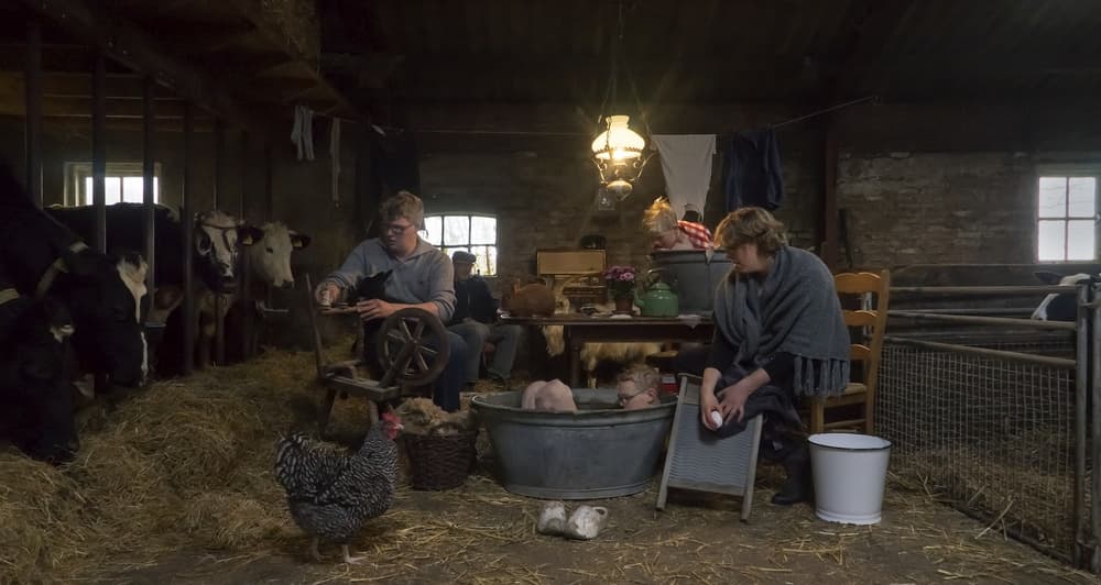 Rustic Barn Family Chores by Gert van den Bosch — canvas wall art