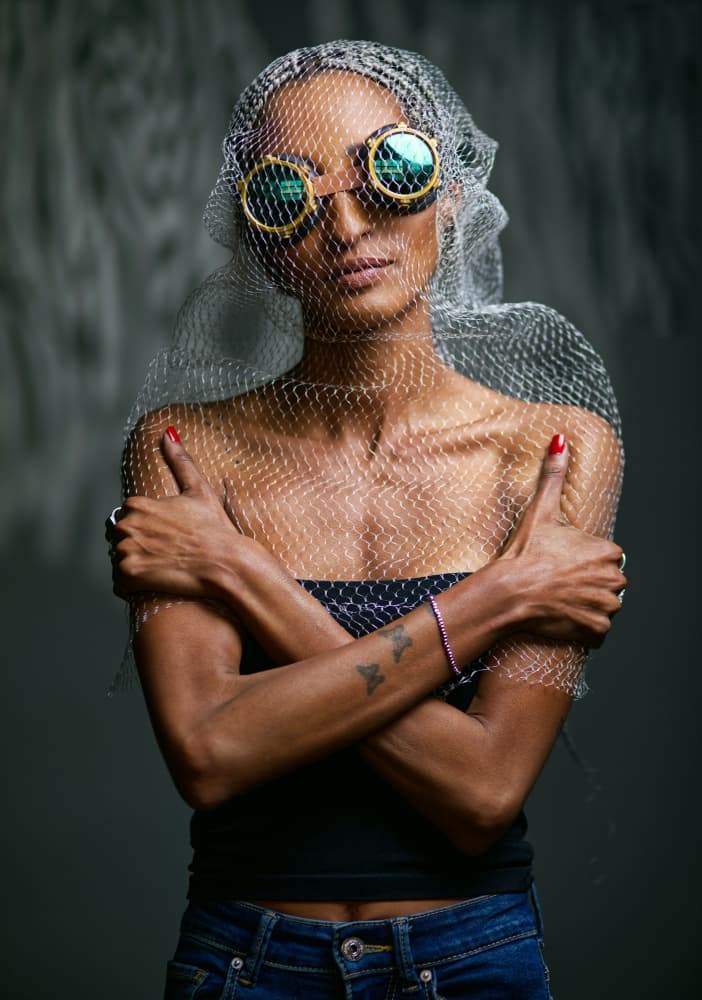 Stylish Woman Mesh Goggles by Offer Ellbogen — canvas wall art