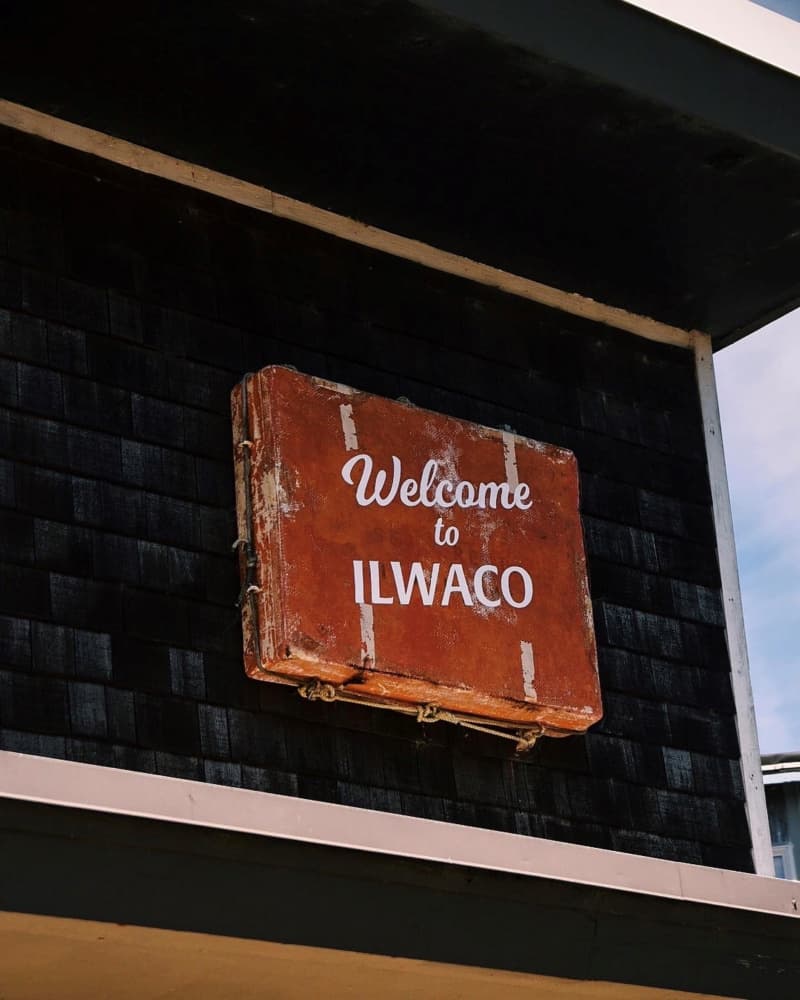 Welcome To Ilwaco Sign by Del Mundo Imagery — canvas wall art