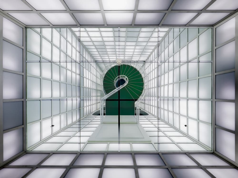 Green Spiral Architecture by Michael Eßig — canvas wall art