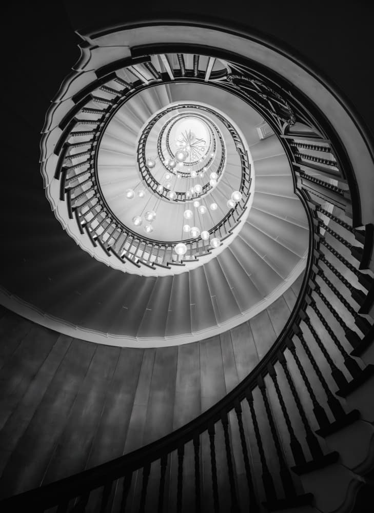 Elegant Spiral Staircase by Catherine Lu — canvas wall art