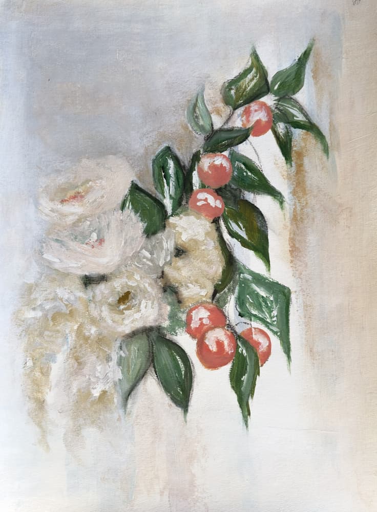 Soft Floral Berries by Breanna Megan Studio — canvas wall art