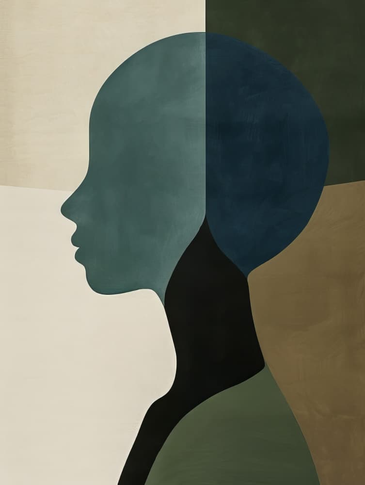 Muted Profile Portrait by Bilge Paksoylu — canvas wall art
