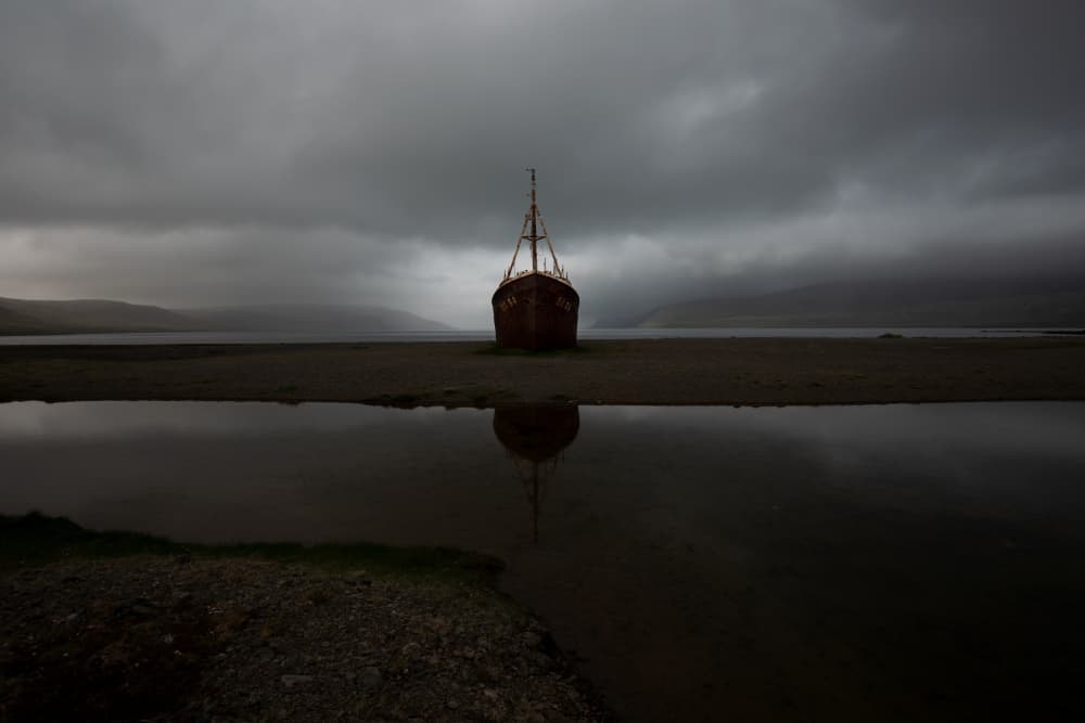 Abandoned Ship Reflection by Erik Engström — canvas wall art