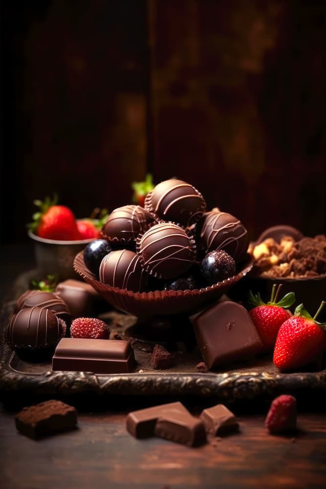 Rich Dark Chocolates by Justyna Jaszke — canvas wall art