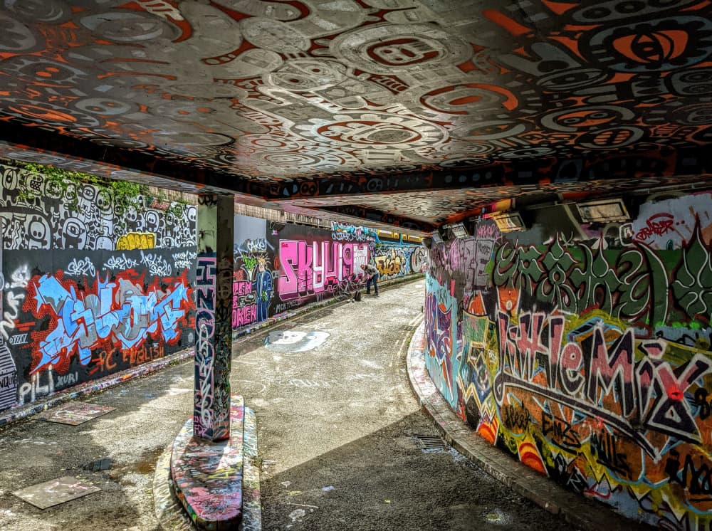 Vibrant Graffiti Tunnel by Elizabeth Allen — canvas wall art