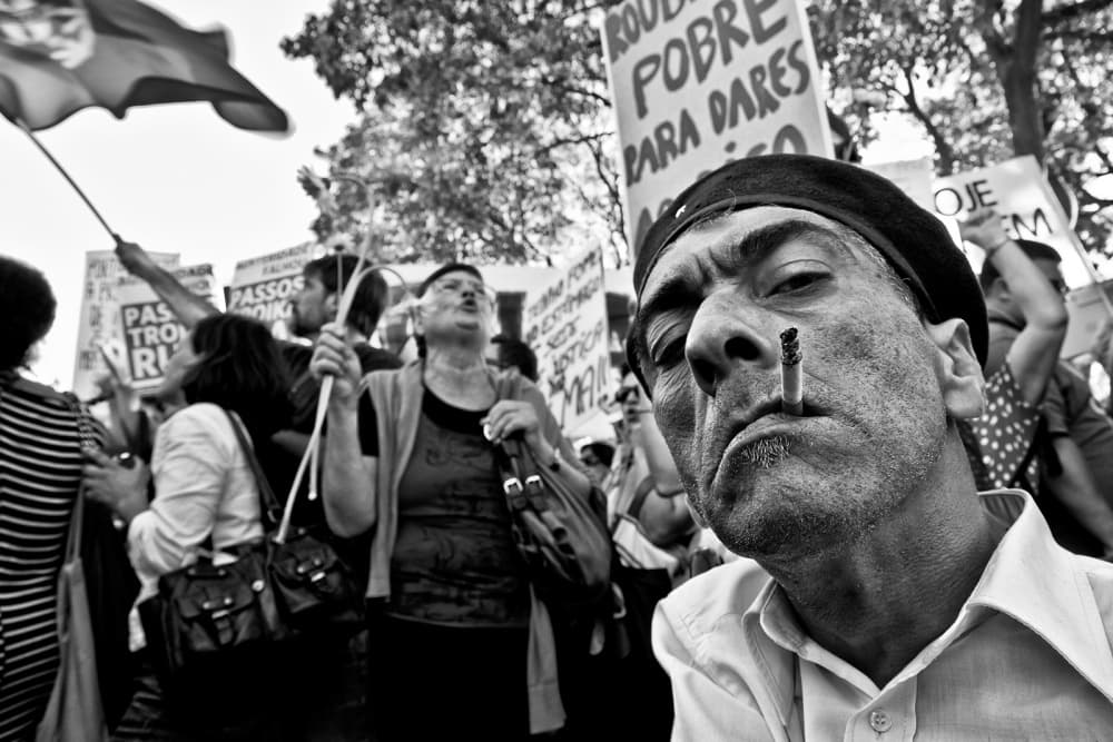 Intense Protest Gaze by Luis Sarmento — canvas wall art