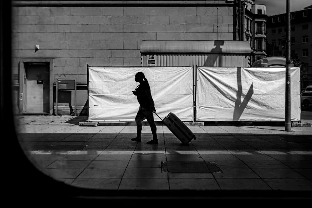 Urban Shadow Traveler by Eiji Yamamoto — canvas wall art