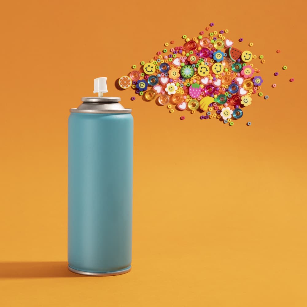 Happy Spray Can Burst by Julia Ramiro — canvas wall art