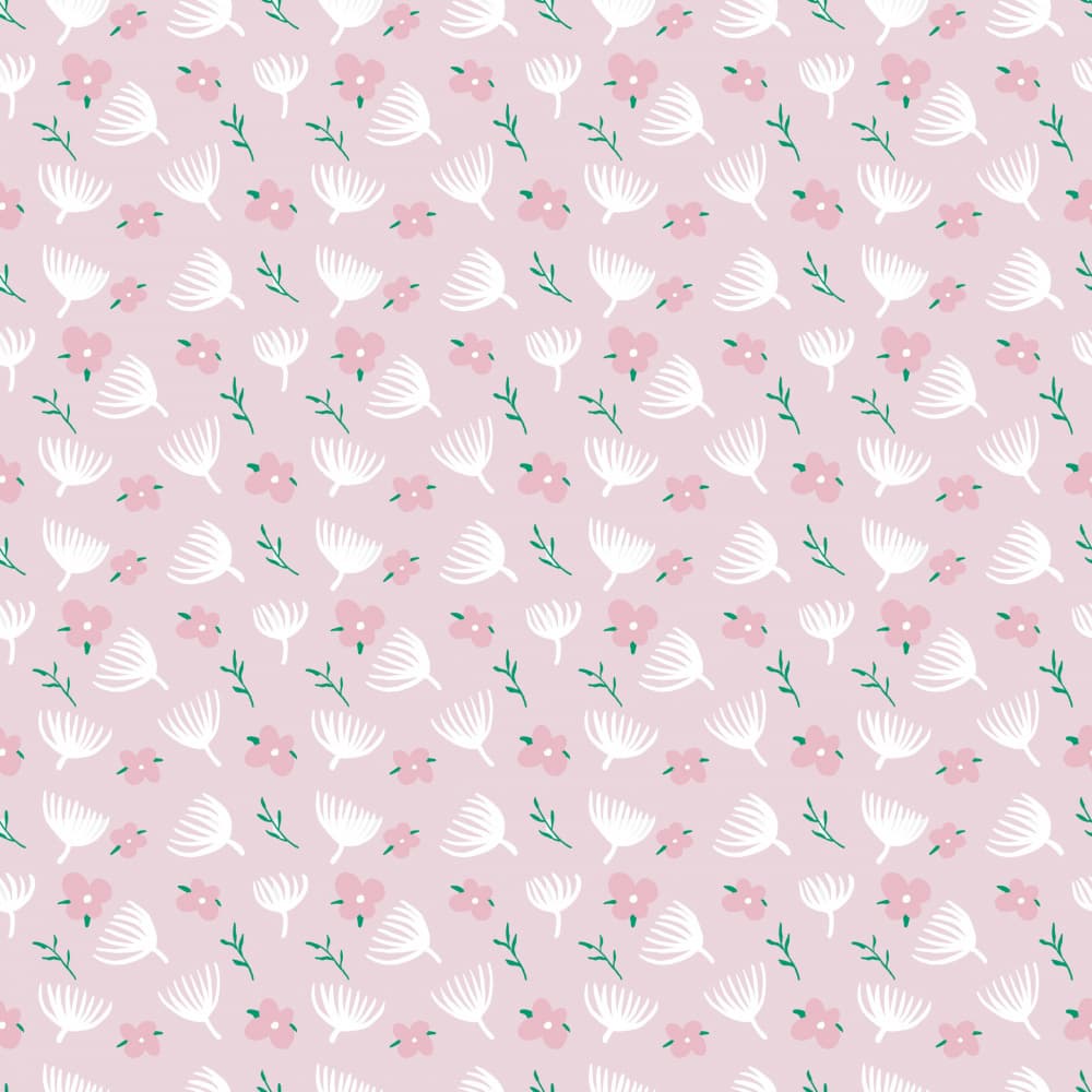 Delicate Pink Floral Pattern by Little Dean — canvas wall art