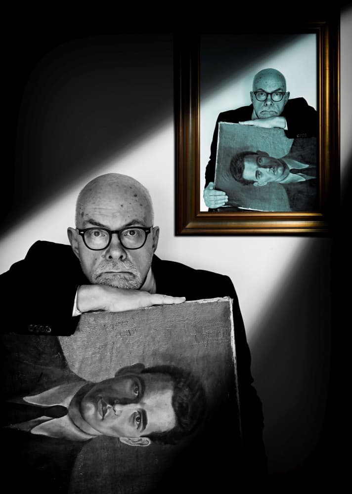 Man With Painting Reflection by Raffaele Corte — canvas wall art
