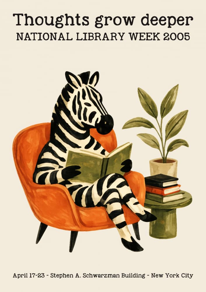 Cozy Zebra Reader by Patryk Krygowski — canvas wall art