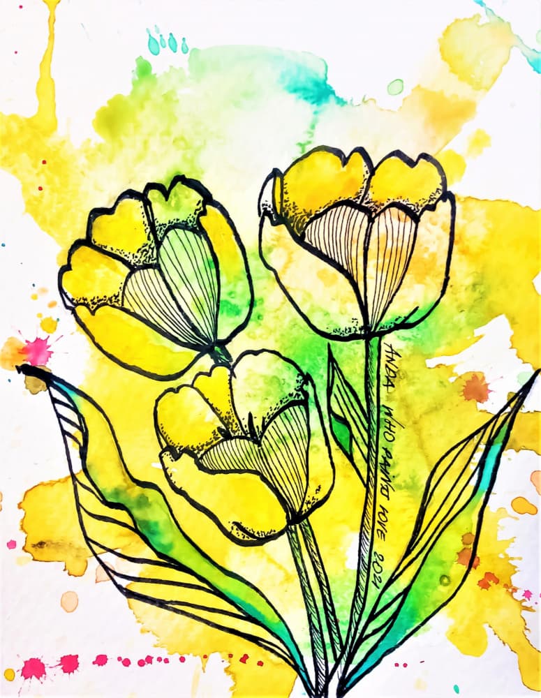 Vibrant Spring Tulips by Anda Bieza — canvas wall art