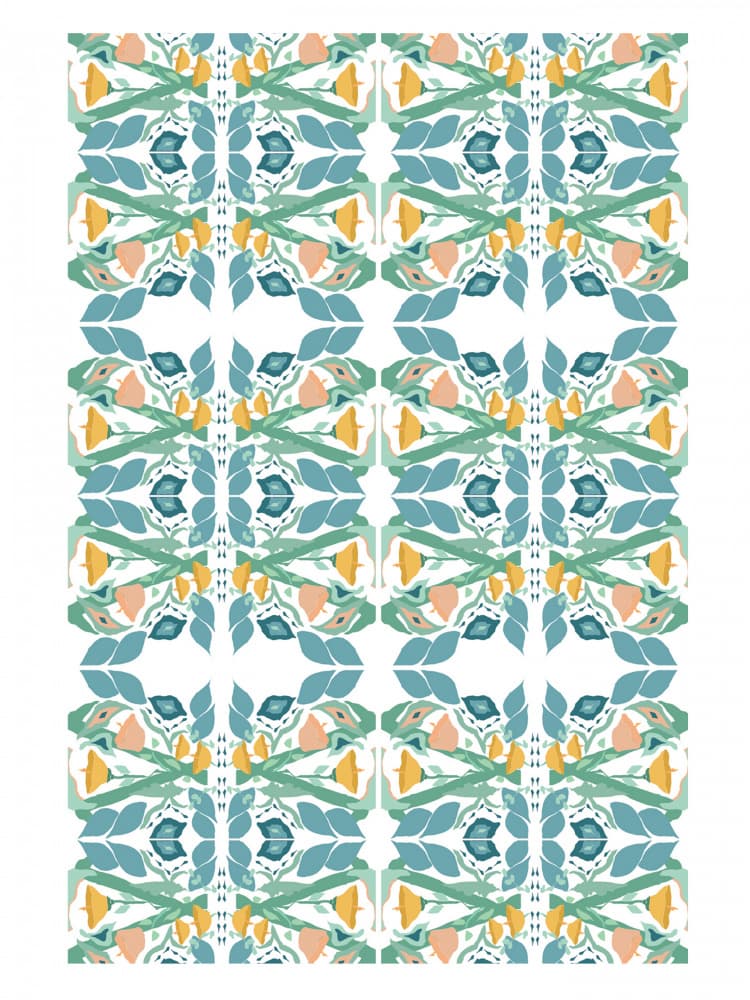 Colorful Botanical Pattern by Breanna Megan Studio — canvas wall art