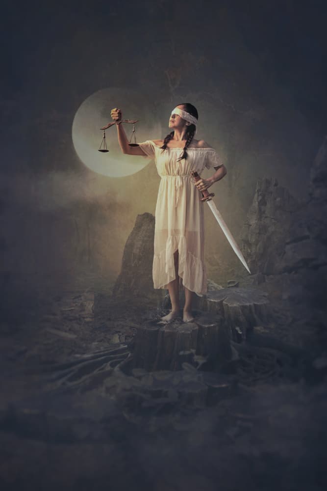 Moonlit Lady Justice by Ajar Setiadi — canvas wall art