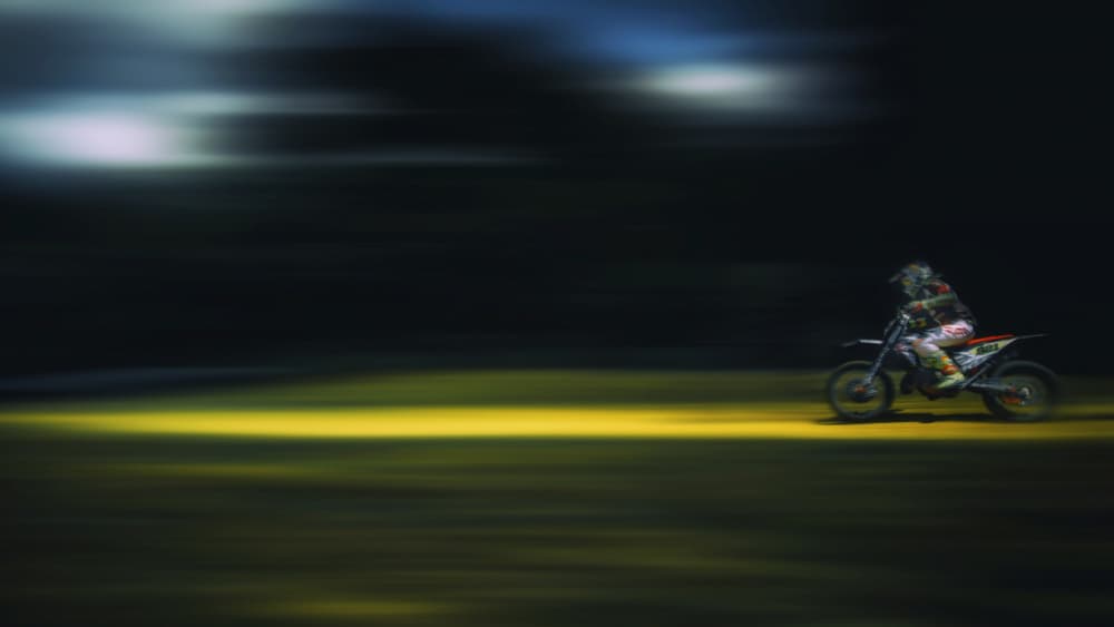 Motocross Night Rider by Dusan Ignac — canvas wall art