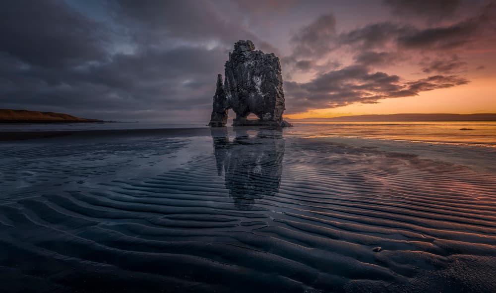 Hvítserkur Twilight Reflection by Larry Deng APA — canvas wall art