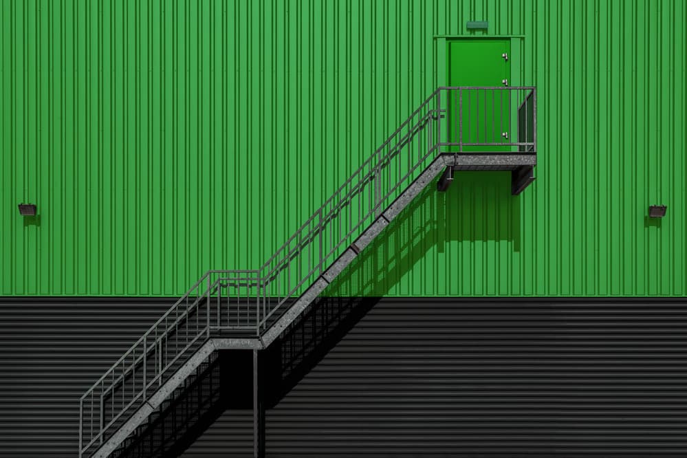 Green Wall Staircase by Theo Luycx — canvas wall art