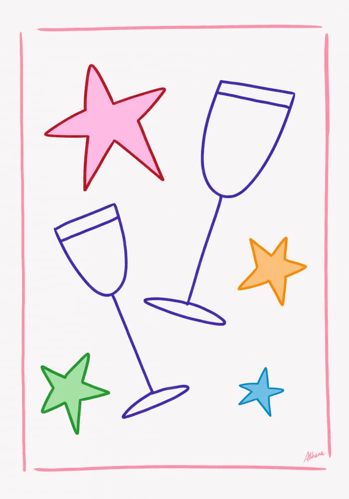Wine and Stars by Athene Fritsch — canvas wall art
