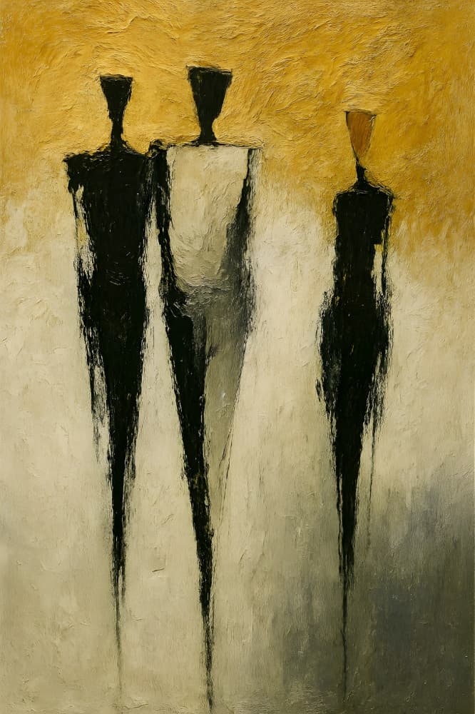 Standing Abstract Figures by HUGO — canvas wall art