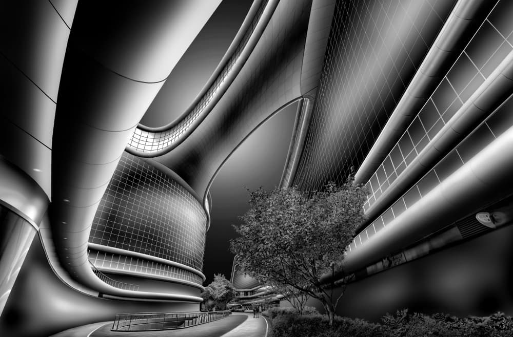 Modern Curved Architecture by jordiegeatorrent — canvas wall art
