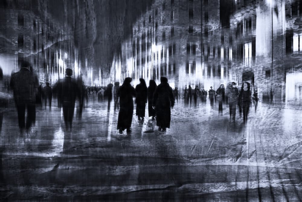 Blurred City Night by Nicodemo Quaglia — canvas wall art