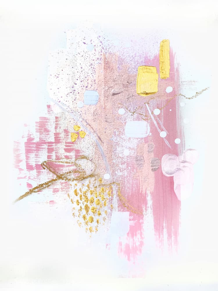 Rose Gold Abstract by Alyson Storms — canvas wall art