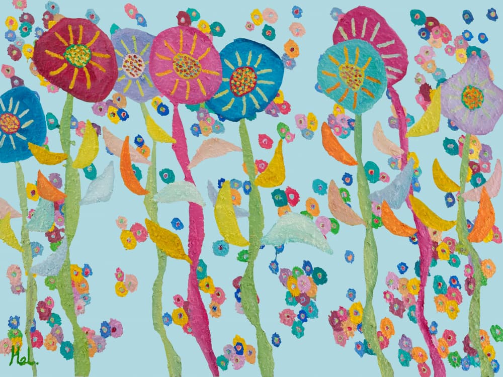 Vibrant Garden Blooms by Helen Joynson — canvas wall art