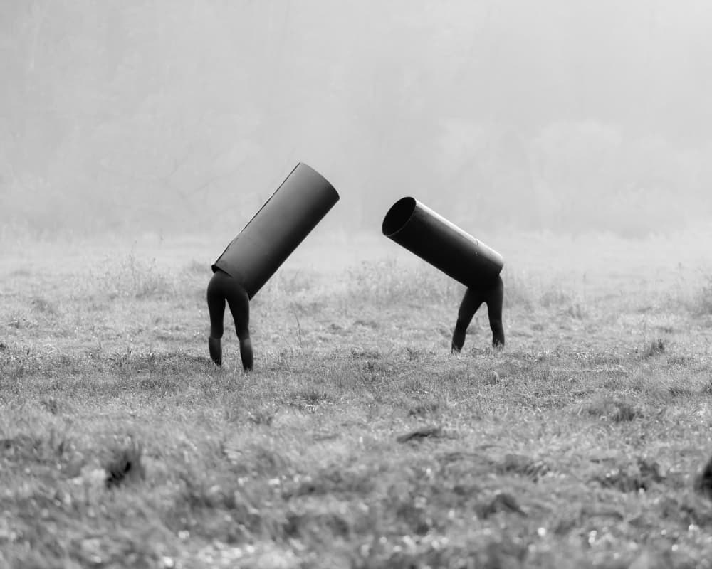Surreal Field Figures by Leszek Paradowski — canvas wall art