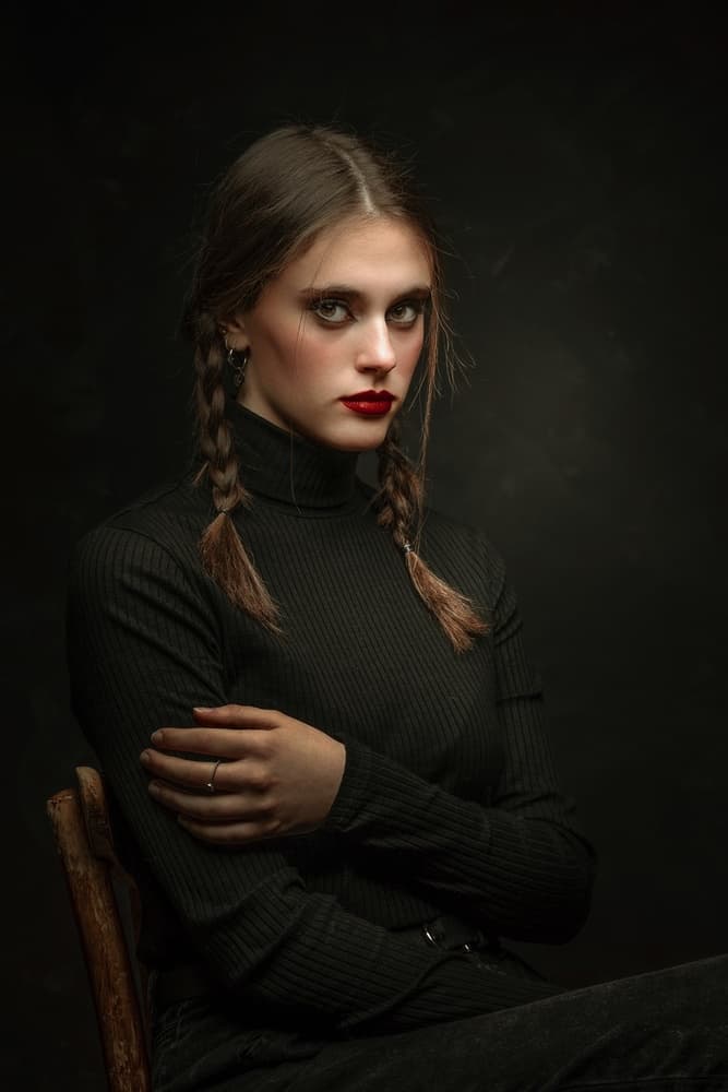Moody Gothic Portrait by Domenico Petrocca — canvas wall art