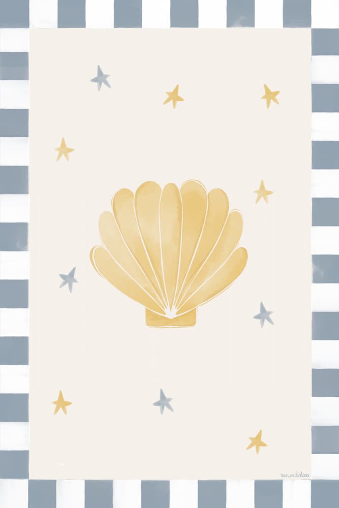 Whimsical Scallop and Stars by Menina Lisboa — canvas wall art