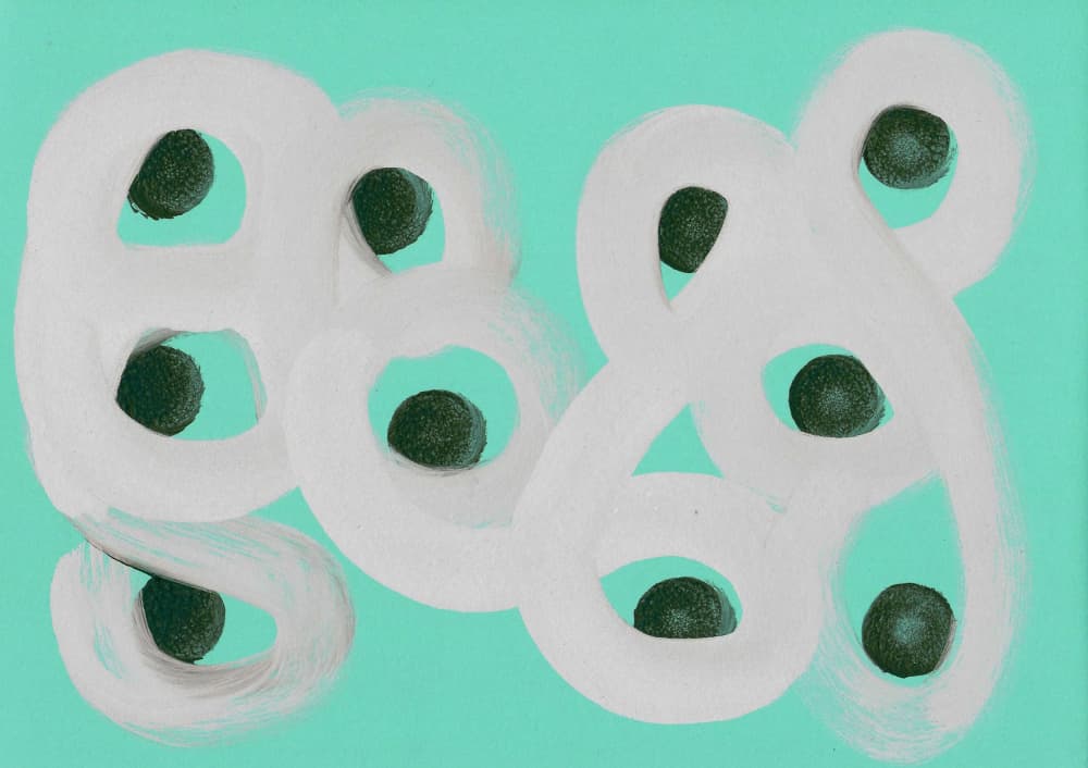 Teal Fluid Loops by Santhosh ch — canvas wall art