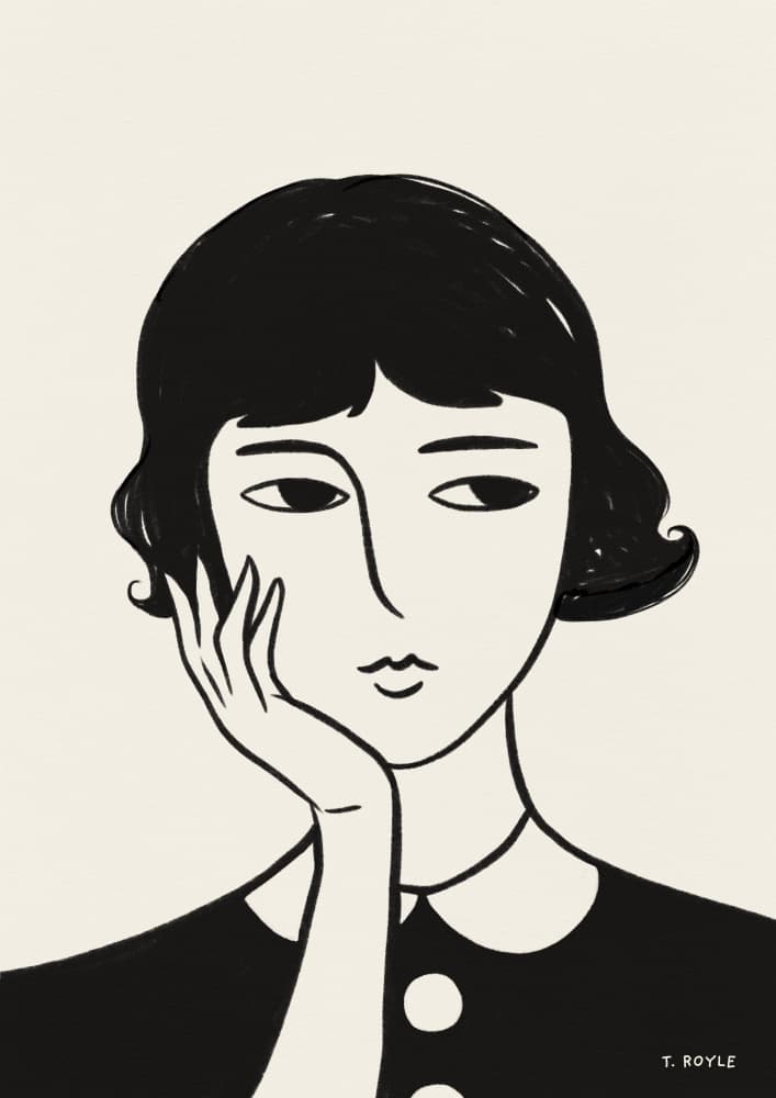 Pensive Woman Portrait by Tara Royle — canvas wall art