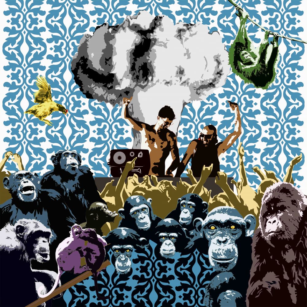 Wild Monkey Rave by andrea de ranieri — canvas wall art