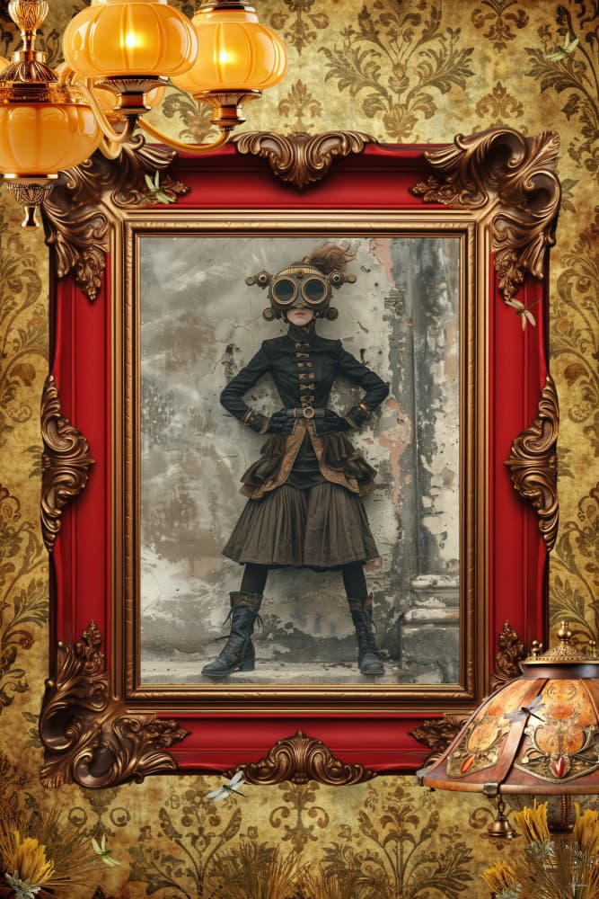 Mysterious Steampunk Woman by Sue Skellern — canvas wall art